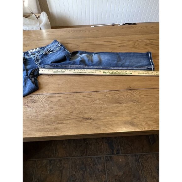 BKE STELLA Denim Blue Jeans Women's Size 27 24" CROP 3" Single Cuff Preppy Party - Picture 13 of 16